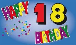 18. Geburtstag Happy Birthday Fahne / Flagge 90x150 cm