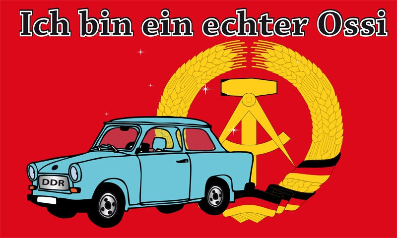 DDR Ich bin ein echter Ossi Fahne / Flagge 90x150 cm