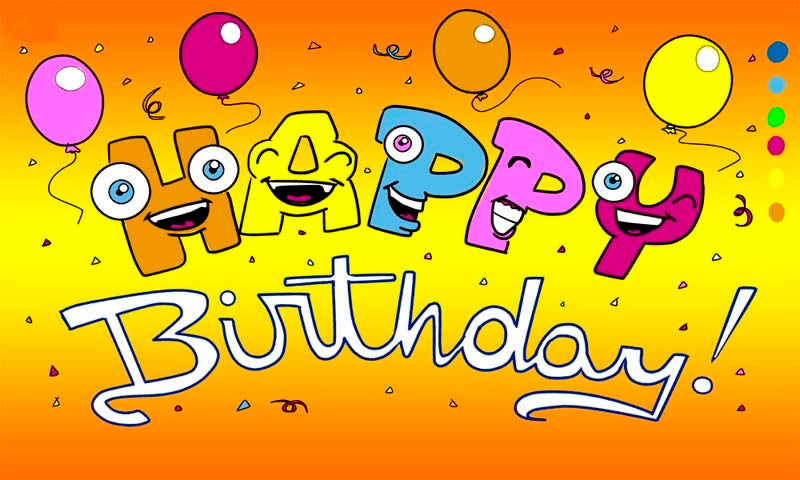 Happy Birthday mit Augen Fahne / Flagge 90x150 cm