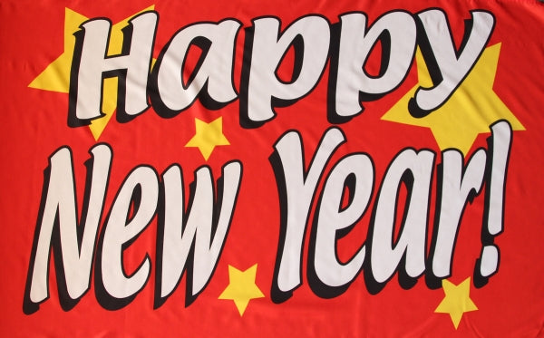 Happy New Year Fahne / Flagge 90x150 cm