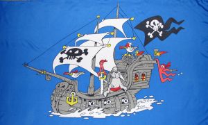 Piratenschiff Motiv 1 Fahne / Flagge 90x150 cm