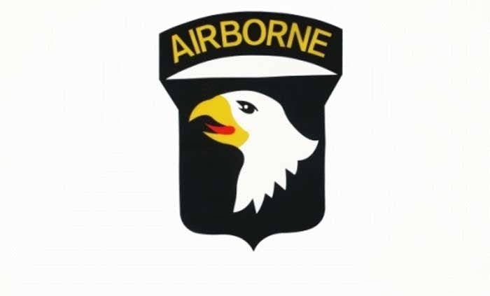 USA 101st Airborne weiß Fahne / Flagge 90x150 cm