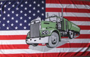 USA mit Truck Fahne / Flagge 90x150 cm