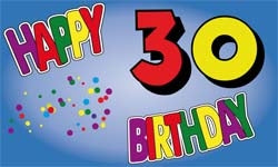 30. Geburtstag Happy Birthday Fahne / Flagge 90x150 cm