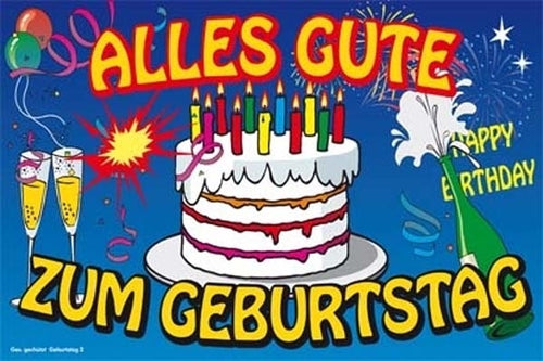 Alles Gute zum Geburtstag Fahne / Flagge 90x150 cm