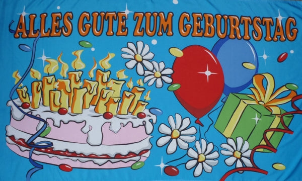 Alles Gute zum Geburtstag (Motiv 2) Fahne / Flagge 90x150 cm