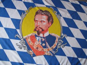 Bayern mit König Ludwig II Fahne / Flagge 90x150 cm