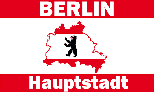 Berlin Landkarte Fahne / Flagge 90x150 cm
