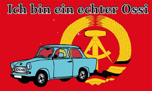 DDR Ich bin ein echter Ossi Fahne / Flagge 90x150 cm