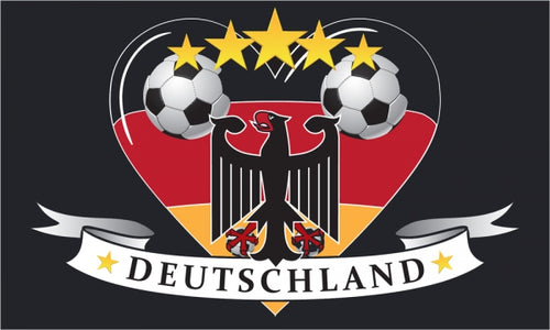 Deutschland Fan Fahne "Fussball Herz" Fahne / Flagge 90x150 cm