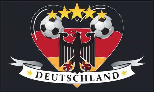 Deutschland Fan Fahne "Fussball Herz" Fahne / Flagge 90x150 cm
