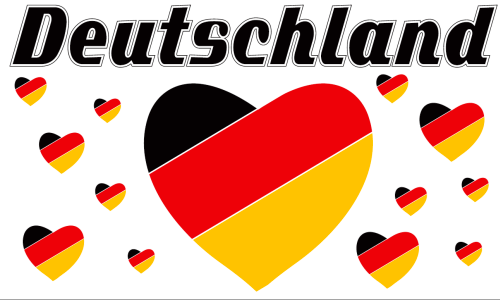 Deutschland Fan Fahne (Motiv 13) "Herz" Fahne / Flagge 90x150 cm