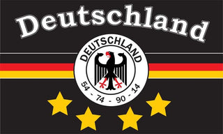 Deutschland Fan Fahne (Motiv 18) "4 Sterne" Fahne / Flagge 90x150 cm