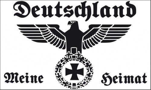 Deutschland meine Heimat weiß Fahne / Flagge 90x150 cm