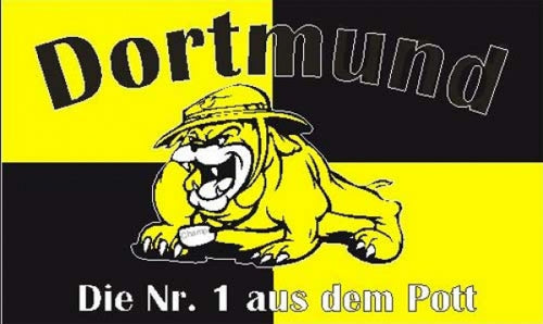Dortmund - Nr. 1 aus dem Pott (Bulldogge) Fahne / Flagge 90x150 cm