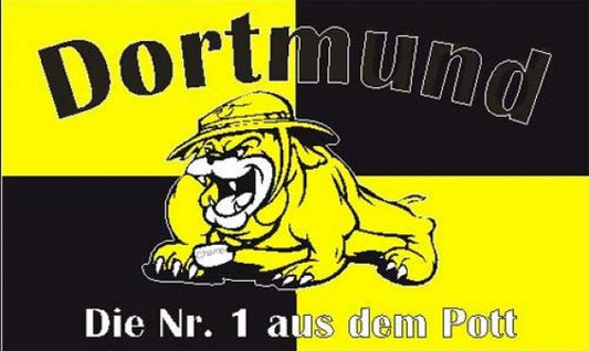 Dortmund - Nr. 1 aus dem Pott (Bulldogge) Fahne / Flagge 90x150 cm
