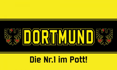 Dortmund mitte schwarze Streifen Fahne / Flagge 90x150 cm