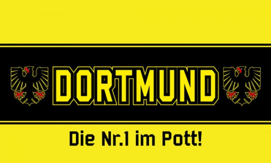 Dortmund mitte schwarze Streifen Fahne / Flagge 90x150 cm
