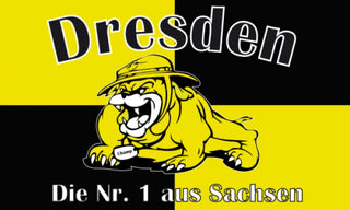 Dresden die Nr. 1 aus Sachsen (Bulldogge) Fahne / Flagge 90x150 cm