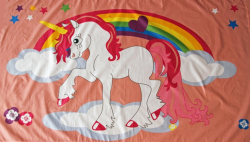 Einhorn auf Wolke mit Regenbogen Fahne / Flagge 90x150 cm