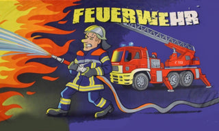 Feuerwehr (Motiv 2) Fahne / Flagge 90x150 cm
