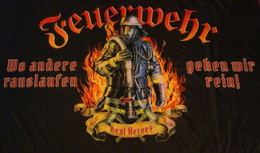 Feuerwehr (Motiv 3) Fahne / Flagge 90x150 cm