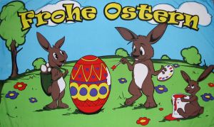 Frohe Ostern  Fahne / Flagge 90x150 cm