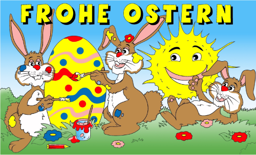Frohe Ostern Fahne / Flagge 90x150 cm Motiv 12