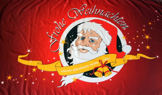 Frohe Weihnachten Nikolaus (rot) Fahne / Flagge 90x150 cm