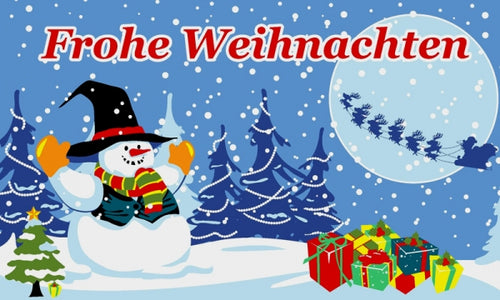 Frohe Weihnachten Schneemann Fahne / Flagge 90x150 cm