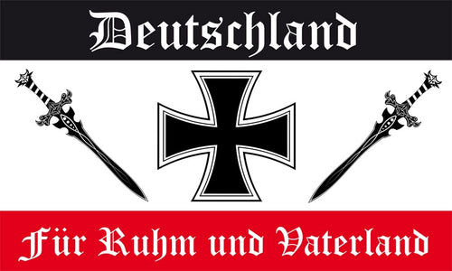 Für Ruhm und Vaterland Reichsflagge Fahne / Flagge 90x150 cm