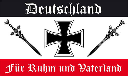 Für Ruhm und Vaterland Reichsflagge Fahne / Flagge 90x150 cm