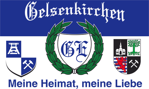Gelsenkirchen - Meine Heimat, meine Liebe Fahne / Flagge 90x150 cm