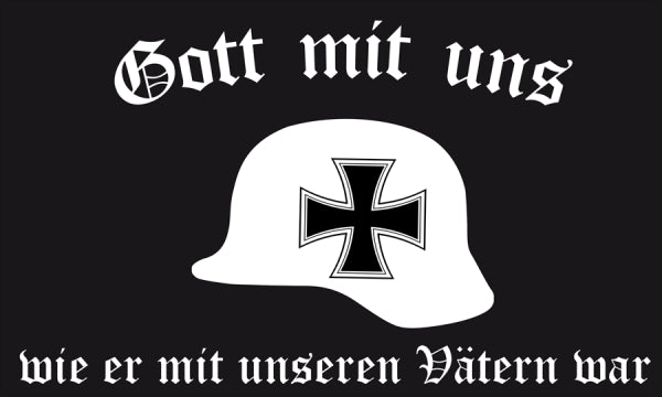 Gott mit uns (Motiv 5 Stahlhelm) Fahne / Flagge 90x150 cm