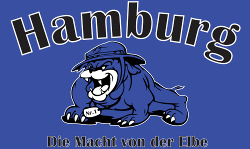 Hamburg - Die Macht von der Elbe (Bulldogge) Fahne / Flagge 90x150 cm