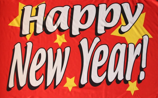 Happy New Year  Fahne / Flagge 90x150 cm