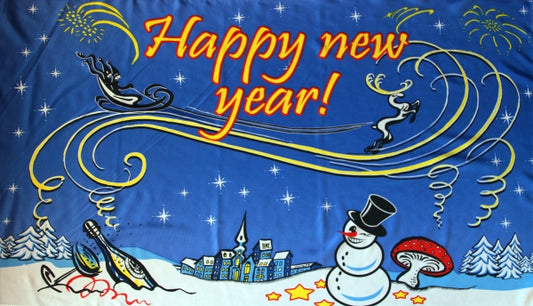 Happy New Year Motiv 2 Fahne / Flagge 90x150 cm