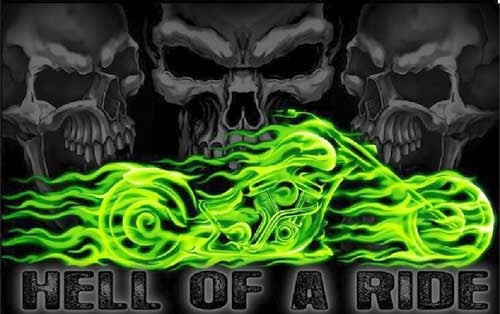 Hell of a Ride Skull Fahne / Flagge 90x150 cm