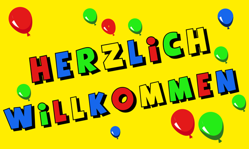 Herzlich Willkommen Fahne / Flagge 90x150 cm