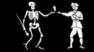 Piratenfahne Jolly Roger (Bartholomew Roberts) Flagge 90x150 cm