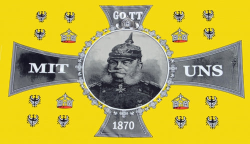 Kaiser Wilhelm Gott mit uns 1870 Fahne / Flagge 90x150 cm