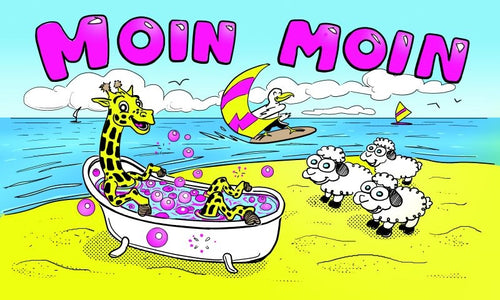 Moin Moin "Giraffe" Fahne / Flagge 90x150 cm