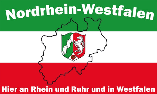 Nordrhein-Westfalen NRW Landkarte Fahne / Flagge 90x150 cm