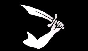 Pirat Arm mit Schwert Fahne / Flagge 90x150 cm