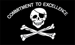 Pirat Commitment to Excellence Fahne / Flagge 90x150 cm
