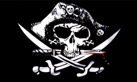 Pirat blutiger Säbel Fahne / Flagge 90x150 cm