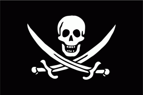 Pirat mit Säbel (Jack Rackham) Fahne / Flagge 90x150 cm