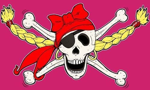 Piratenprinzessin Fahne / Flagge 90x150 cm