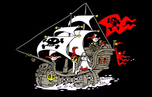 Piratenschiff Motiv 2 Fahne / Flagge 90x150 cm