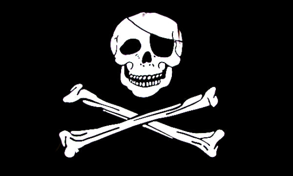 Pirat mit Augenklappe Fahne / Flagge 90x150 cm